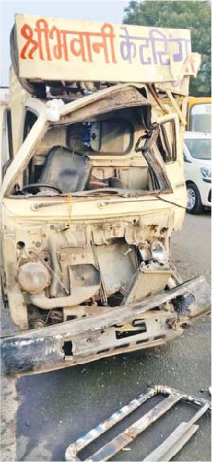 टाटा एस चालक को गैस सिलेंडर ट्रक ने किया गंभीर घायल